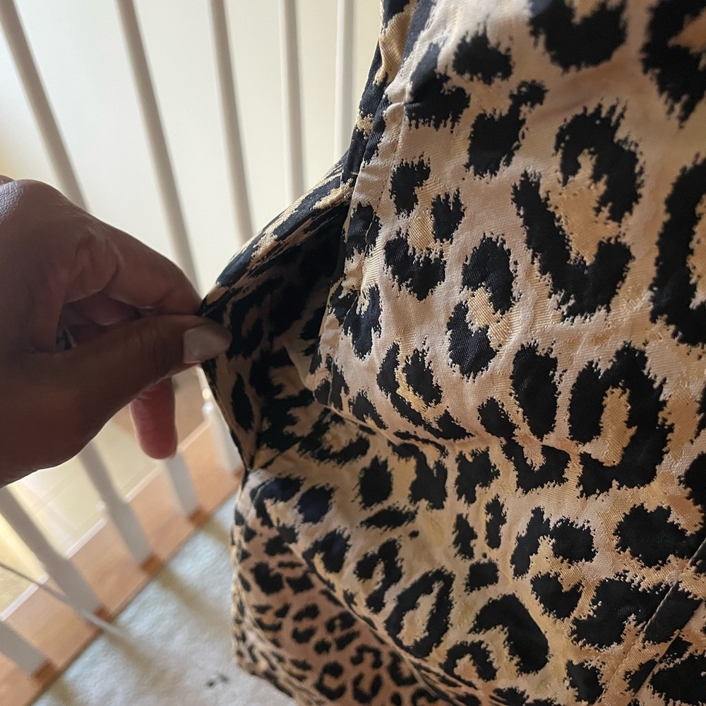 Dance & Marvel Leopard Print V Neck Dress with Puff Sleeves - Picture 8 of 14